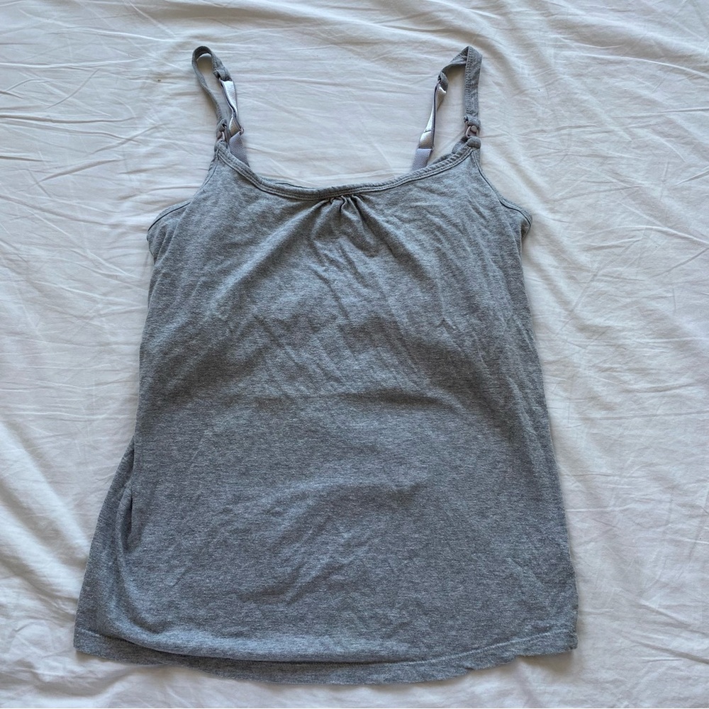 Grey Nursing Cami Tank Top Maternity Essential Comfortable Basic